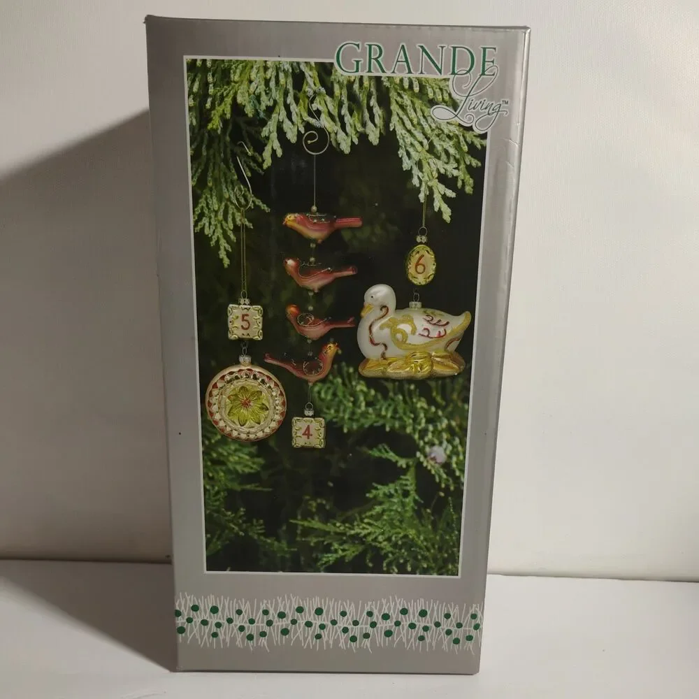 Grande Living 12 Days of Christmas  Glass Tree Ornaments 4,5,6 by Dillard's
